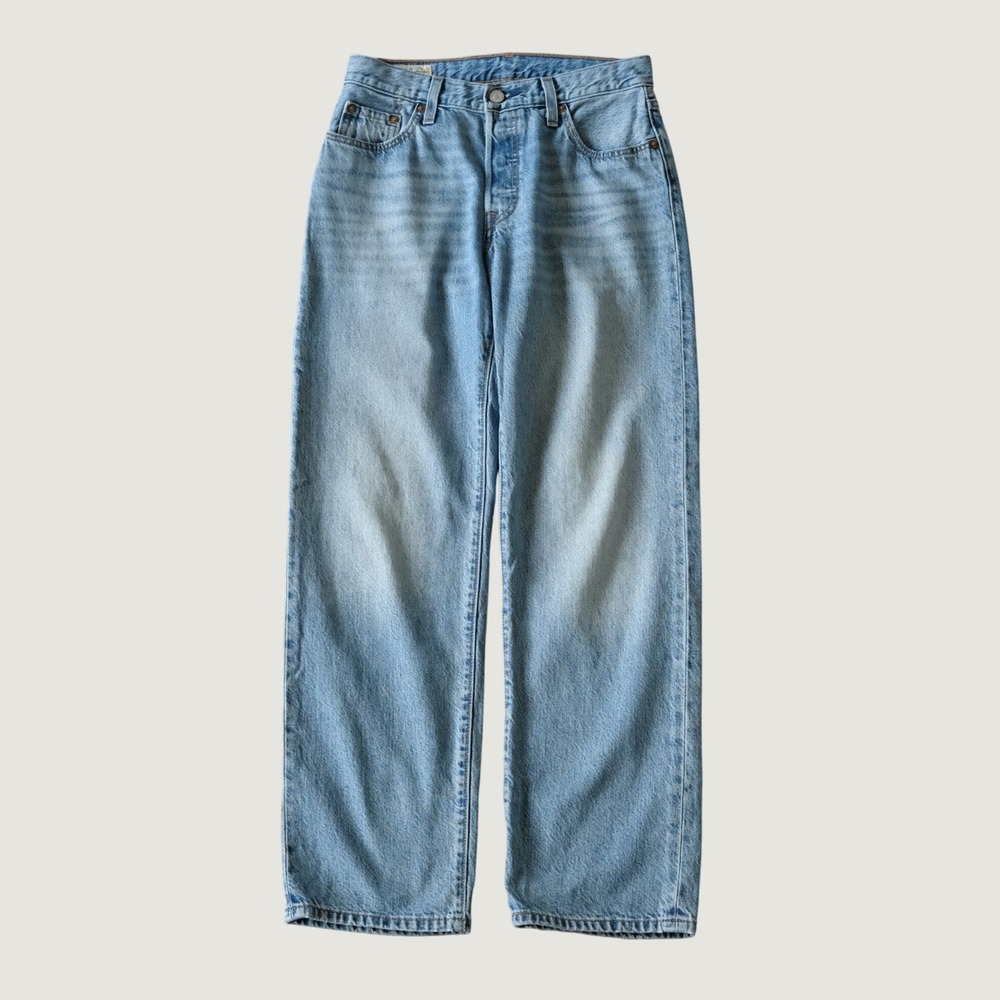 Levis 501 90s Jeans Light Wash Blue Straight Leg Denim High Rise Size 27 Vintage